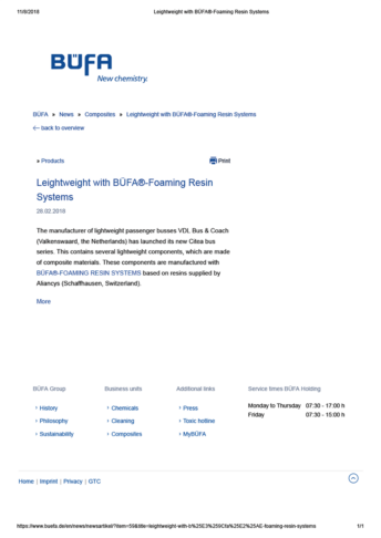 Leightweight with BueFA®-Foaming Resin Systems